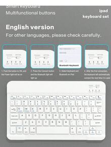 Luxury Solid Color Shockproof Flip Pad Cases With Keyboard Compatible With IPad Keyboard Premium Case, Supports Auto Sleep/Wake Function, Detachable Wireless Bluetooth Keyboard, Ultra-Thin & Lightweight Stand, With Pen Slot Light Gray Spring Birthday Gift - Light Grey - View 9