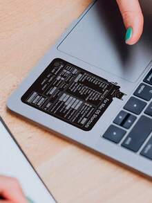 1pc Black Cute Cat Pattern Shortcut Sticker Compatible With All Apple Laptop Series Software Shortcut Command Sticker - View 5