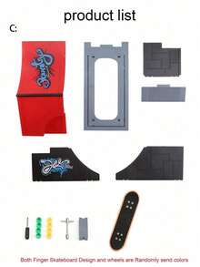 Set Taman Ramp Skateboard Mini, Aksesoris Perakitan Lintasan Half-Pipe, Perlengkapan Adegan Latihan Skateboard Profesional, Set Permainan Perakitan Olahraga Meja, Ornamen Dekorasi Rumah Natal, Hadiah Liburan Ulang Tahun yang Istimewa untuk Remaja dan Kolektor Dewasa - MultiWarna - View 10