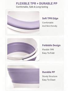1pc Foldable Portable Toilet Basin, Space Saving Bathroom Cleaning Basin, Compact PP & TPR Folding Tub For Home, Travel & RV Use - Multicolor - View 11