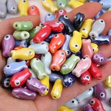 20/40pcs Charm Fish Ceramic Beads Loose Spacer Beads For DIY Jewelry Making Bracelets Earrings Necklaces And Phone Charms Accessories - 10x19mm - View 6