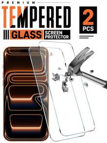 MIGAE 2pcs 9H Tempered Glass Full Screen Coverage Phone Screen Protector, Daily Phone Protection Accessory, Compatible With IPhone 18 Pro/18 Pro Max/17E/17Air/17/17Pro/17ProMax/16/15/14/13/12 Mini Plus Pro Max, Back To School Birthday Daily Home Hot-Selling Gift - Clear - View 12