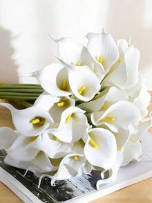 10/22/1pc Red Artificial Flowers, Artificial Calla Lily Silk Flowers For Easter, Home Kitchen And Wedding Suitable For Wedding Decoration, Bridal Background Props, Wrist Flowers, Wedding Arches, Party Decoration, Gift Decoration, Wedding Decoration - Multicolor - View 7