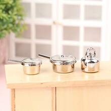 1 Piece Set Dollhouse Mini Alloy Cookware Set, Perfect For Decorating 1/12 Scale Kitchen Scenes - Alloy Cookware Set - View 1