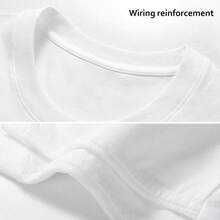 Camiseta 80% para hombre - Manga corta, cuello redondo, impresión digital, cómoda para todas las estaciones, lavable aáquina, para salidas diarias, cuello redondo, diseño circular, c - Blanco - Ver 5