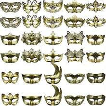 30 Pieces Masquerade Mask Antique Masks With Straps For Women Men Masquerade Ball Mardi Gras Carnival Party Favors - 金色 - 查看 8
