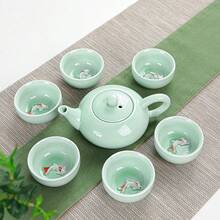 7pcs Summer Outdoor Portable Tea Set, Travel Tea Set Portable Outdoor Kung Fu Tea Set, Home Desktop Decoration Accessories, Suitable For Gifts, Can Be Used As Coffee Cup, Coffee Pot - Multicolor - View 4