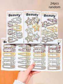 24/12pcs/Set Maillard Brown Hair Clip Combination, Vintage Mixed Style Hair Accessories, Suitable For Campus Preppy Style And Floral Dresses, Full Of Atmosphere, Sweet And Cute Hair Accessories - Suitable For Girls And Teenagers, Perfect For Daily, School, Vacation, Commuting, Photography, Etc. - Multicolor - View 9
