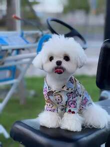 Pet Cartoon Colorful Pattern INS Style Home Wear Pet Pajamas Japanese Style Cute Casual Breathable - Baby Blue - View 6
