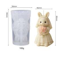 Wedding Rabbit Scented Candle Silicone Mold DIY Handmade Creative Wedding Gift Plaster Mold Decor - Wedding Bunny - View 6