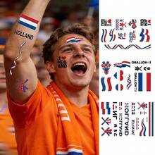 3pcs/Pack 2026 National Flag Temporary Tattoo Stickers, Waterproof Game Day Football Fan Makeup, Sports Party Decorations - Brown - View 14