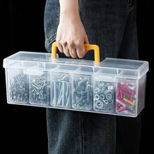 7pcs (6 Small Boxes + 1 Large Box) Tool Parts Storage Box, Multi-Compartment Portable Transparent Tool Organizer, Home Screw, Wrench, Hardware Accessories Sorting Box, Toy Organizer Box, Portable Divider Sorting Box - Ideal Storage And Tool Organizer Choice - A - View 1