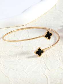 Minimalist Layered Arm Cuff - Black - View 2