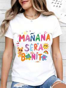 Camiseta Gráfica Mujer Energía De Gato Naranja Diseño Divertido Blusas Para Mujer Tops Casuales Ropa De Moda Ideal Amantes De Gatos Y Entusiastas De Mascotas Estilo Vestido - Blanco - Ver 1