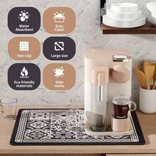 Coffee Mat, Boho Style Dish Drying Mat, Fast Water Absorption, Hide Stains, Easy To Clean, Fit Coffee Bar Accessories, Bar Mats For Countertop - Multicolor - View 3