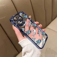1 elegante funda para teléfono, no incluye cordón ni soporte, para 11, 12, 13, 14, 15, 16 Plus Pro Promax XS/X XSMAX, funda de silicona galvanizada, de alta gama y a la moda. - Azul - Ver 1
