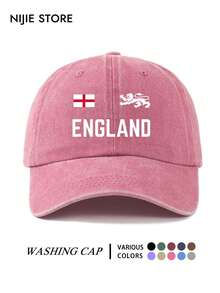 1PC England Pattern Design Printed Baseball Cap, Washed Vintage Baseball Cap Sun Protection Hat, Fashion Sun Hat, Unisex Adjustable Size Vintage Washed Baseball Cap, Vacation Essential Suitable For Daily Outings, Travel, Outdoor Sports And Other Scenes, Creative Gift For Friends And Family. - A - View 8