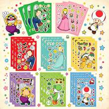 8 Stücke beliebte Gesichtsveränderungs-Puzzle-Aufkleber, lustiges DIY-Collage-Spiel, fördert die praktische Fähigkeit von Kindern, Geburtstags- und Schulanfangsgeschenke, hochwertige Feiertagsgeschenke für Jungen und Mädchen - Verschiedenfarbig - Übersicht 1