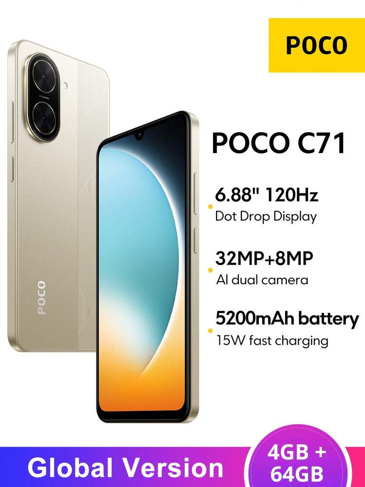 Xiaomi POCO C71 スマートフォン グローバル版 UNISOC T7250