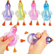 1pc Bright Color Slow Rebound Duck Shaped Squeeze Toy, Soft Touch, Can Be Freely Kneaded And Squeezed, Stress Relief Tool For Students And Office Workers To Relieve Anxiety, Also Suitable As Birthday Gift, Party Gift, Holiday Gift For Classmates And Friends - Multicolor - View 9