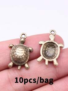 10個 24x16mm 海龜吊墜飾品，DIY珠寶製作項鍊鑰匙圈手機鍊手鍊配件，手工藝品 - 海龜 - 查看 11