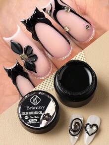 FULL BEAUTY 5ml 黑色 3D 雕塑美甲凝膠 不流動固態建構凝膠 雕刻造型凝膠 不黏手 延長凝膠 用於 DIY 3D 花朵珠飾 立體美甲裝飾 美甲用品 - 黑色 - 查看 7
