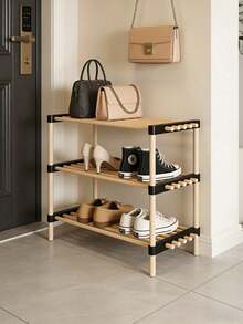 Space-Saving Floor-Standing Shoe Storage Rack, Wooden Shelf Suitable For Entryways, Bedrooms And Apartments For Storing Shoes And Various Daily Small Items - Multicolor - View 8