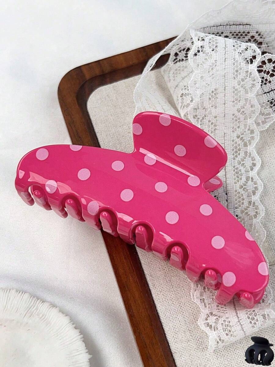New Polka Dot Hair Clip, Non-Slip Hair Accessory, Perfect For Ponytails And High Buns, Suitable For Girls, Ideal For Daily Use And Parties Beach Claw Clips