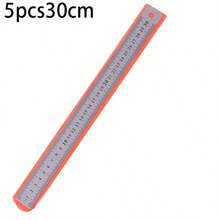 1/5pcs Multi-Size Metal Steel Ruler 15cm 20cm 30cm Thickened Aluminum Alloy Measuring Ruler Portable Precise Drawing Tool Suitable For Students School Office Woodworking DIY Random Style - True Color - View 10