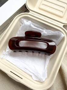 3件/1件 女款 11.5cm/4.53in 黑白棕色方形亮面大號髮夾，輕量塑料髮夾適合粗髮，優雅髮飾適合情侶，適用於日常穿著、外出、休閒、派對、通勤、海灘、度假、馬尾、盤髮、洗臉、沐浴、化妝、穿搭，海灘度假髮夾 - 彩色 - 查看 8