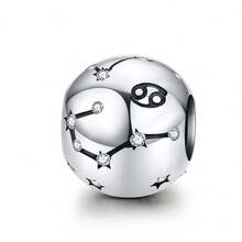 WOSTU 1pc Vintage 925 Sterling Silver Zodiac Bead Pendant, Suitable For DIY Bracelets And Necklaces - Silver - View 12
