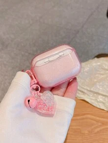 1個心形耳機保護殼，適用於AirPods Pro 3、Pro 2、Cute 3、Cream White 2，防震保護殼，女款 - 西瓜粉 - 查看 5