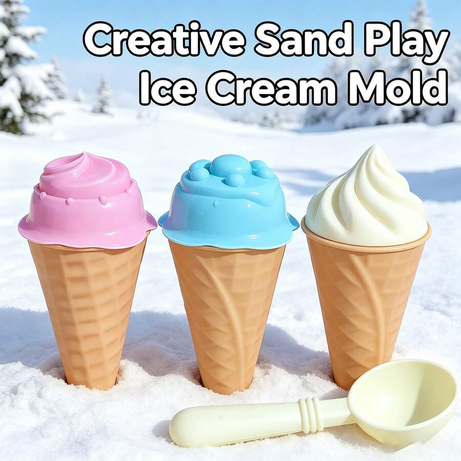 Children's Beach Toy Set, Summer Beach Winter Snow Games Toys, Outdoor Beach Toy Tools Including Ice Cream Molds, Sand Molds And Tools, Multiple Combination Options. Perfect Summer Gift For Children, Ideal Birthday Or Holiday Gift, Suitable For Beach Digging And Water Play. Suitable For Boys And Girls Outdoor Games, Beach Trips And Camping