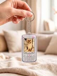 Customizable Acrylic Phone Keychains, 1/3/5pcs, Printed With Photos Of Your Family/Pets/Baby, Perfect As Keys, Backpacks Or Birthday Party Souvenirs. - Multicolor - View 7