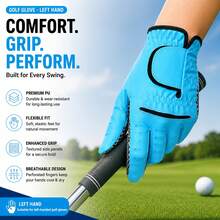 Leather Non-Slip Golf Glove! Professional Golf Glove Men's Left Hand Golf Glove 1pc Premium Training Golf Durable Glove - Sky Blue - View 6