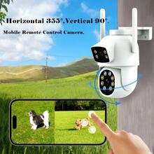 無線戶外監控攝影機 2MP+2MP HD 攝影機 5G/2.4G Wi-Fi 動態追蹤 適用於室內/戶外居家安全監控 無線 WiFi 攝影機 戶外攝影機 - 彩色 - 查看 7