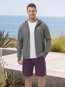 CAMEL CROWN Men's Knitted Sun Protection Clothin Outdoor Yarn Sun Protection Cool Black Rubber Fishing Sun Protection Clothing Climbing Jacket - Heavy Rain Gray - View 6