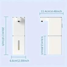 USB Rechargeable Smart Sensor Soap Dispenser, Portable Desktop Foam Electric Foaming Dispenser, Automatic Wall-Mounted Hand Soap Dispenser, Battery Capacity: 1200mAh - View 2