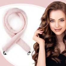 1pc Heatless Curling Rod With Elastic Ends, Slouchy Sleep Big Wave Hair Curler Tool - Pink - View 11