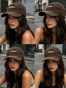 Korean Vintage Hot Girl Leopard Print Baseball Cap Women's American Style Versatile Sun Protection Color Block Face-Slimming Baseball Cap Men's Cool - A - View 6