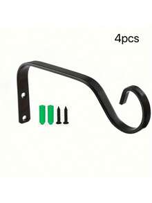 Modern Style Metal Wall Hook - Decorative Wrought Iron Bracket, Suitable For Hanging Lanterns, Bird Feeders, Flower Pots - Easy To Install Outdoor Garden Decor Accessory - Black - View 15