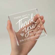 Square Shaped Clear Acrylic Tabletop Sign, Thank You Appreciation Keepsake Gifts For Women Men, Teacher Nurse Boss Coworker Principal Colleague Gift, End Of Term Farewell Present, Back To School Birthday Christmas Thanksgiving Desktop Decor - 1PC - View 7