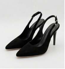 Geeyea Women's Slingback Heels, Pointed Pumps, Stiletto High Heels, Elegant Dress Shoes. Office Work Pumps, Party Shoes Heels, Minimalist Fashion,Black - 黑色 - 查看 6