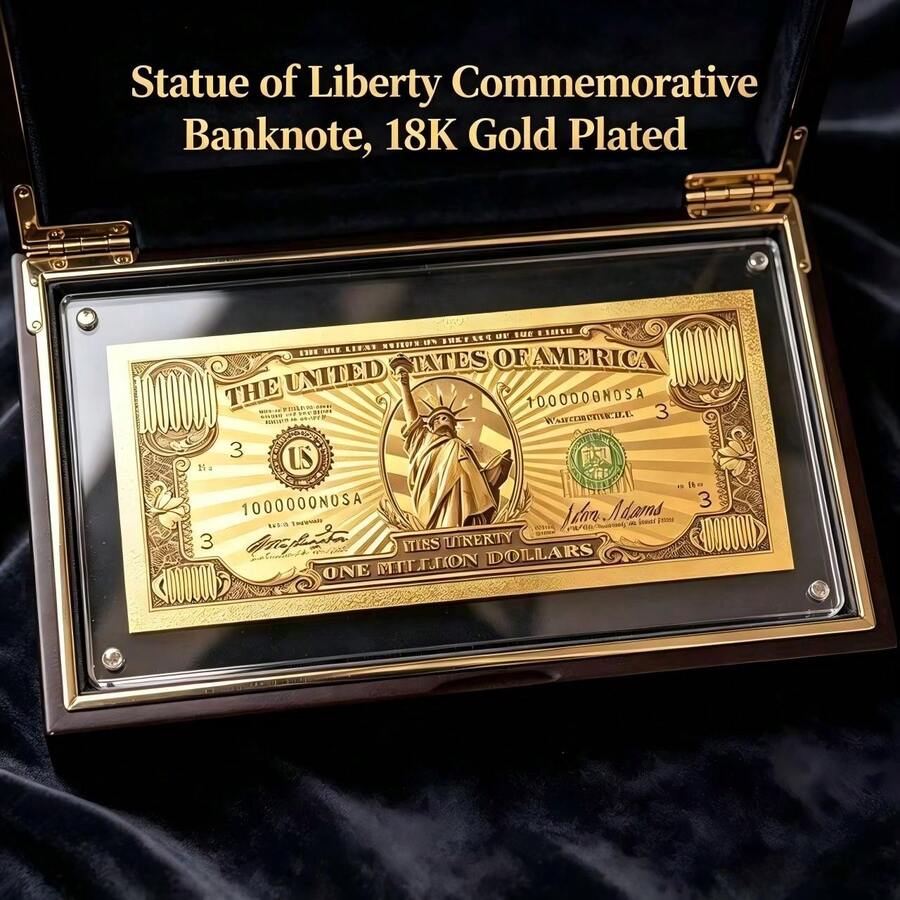 3/6/9PCS Commemorative Banknotes, Gold-Plated Material, Collectible, Collectible Toy, Birthday Gift, Gift, Holiday Gift, Perfect Gift, Toy - Multicolor - View 1