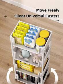 1pc Multi-Layer Open-Top Movable Bookshelf Storage Rack, Gap-Filling Simple Floor-Standing Dust-Proof Organizer For Children's Toys And Books, Suitable For Home, Bedroom, Study, Balcony, Housewarming Gift, Home Decor, Daily Essential - White - View 6
