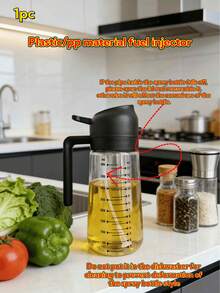 1pc 2-In-1 Handheld Spray Oil Bottle, Made Of PP Material, Combines Spraying And Pouring Functions, Can Be Used As Olive Oil Sprayer And Oil Dispenser, Reduces Oil Splashing On Cookware, Suitable For Kitchen, Grilling, Cooking, Air Fryer, Baking, Salad, Garden Watering, Home Cleaning, Random Color - Multicolor - View 14