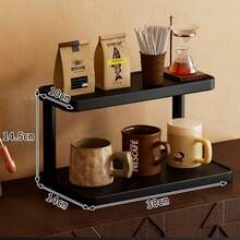 1pc Multifunctional Desktop Organizer Rack, Multi-Purpose Storage Display Stand, Cup Holder, Perfume Rack, Spice Rack, Cake Stand, Suitable For Water Cups, Coffee Cups, Tea Sets, Office Desk, Coffee Bar, Kitchen, Home Decor - Black - View 17