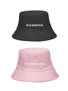 1/2pcs Colorful Neutral Letter Pattern Bucket Hat, Suitable For Outdoor Travel, Beach Vacation, Festival And Daily Fashion Matching, Best Holiday Gift - Multicolor - View 14
