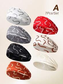 7Pcs/12Pcs Women's Outdoor Sports Exercise Multi-Color Headbands Sweatbands Summer Hair Accessories - Multicolor - View 15