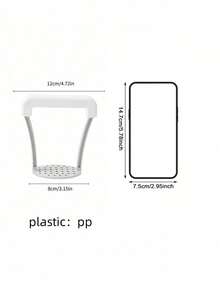 1 pieza Prensa para Puré de Papas con Malla Precisa, Machacador Manual de Plástico Grueso, Diseño Ergonómico para Uso Fácil en la Cocina - Blanco - Ver 8